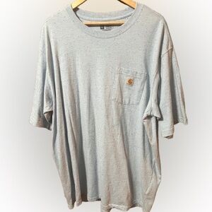 Carhartt Loose Fit Light Blue Speckled Men's Short Sleeve Pocket Tee Size 2XLT